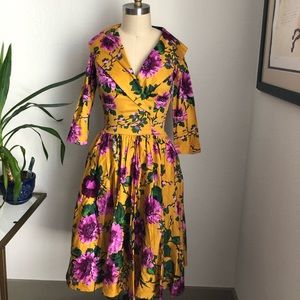 NWT Small Pinup Girl Birdie Mustard Dress